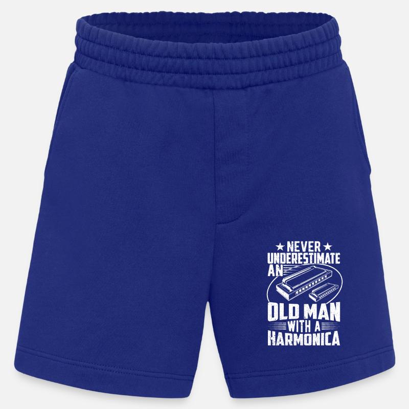 Old Man With A Harmonica - Heavyweight Shorts - made by SPREAD - Iconic Blue