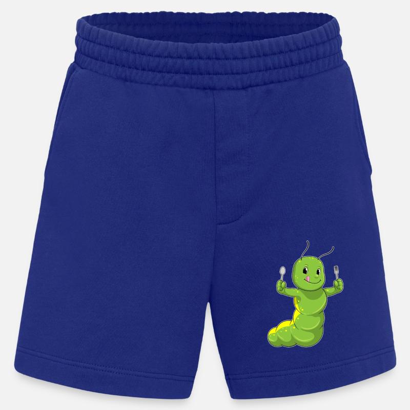 Raupe mit Löffel & Gabel - Heavyweight Shorts - made by SPREAD  - Iconic Blue