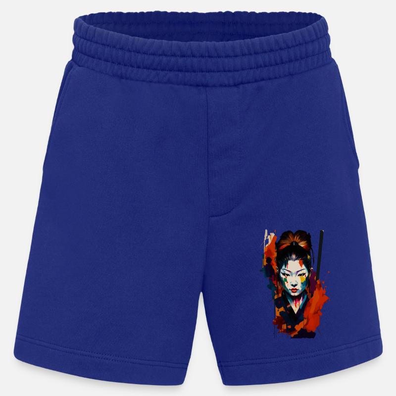 Samurai Kriegerin – Auffällige Spritzer Kunst - Heavyweight Shorts - made by SPREAD - Iconic Blue