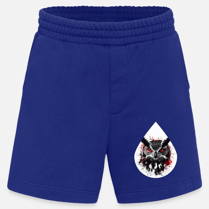 Trashpolka Eule Schwarz Rot - Heavyweight Shorts - made by SPREAD - Iconic Blue