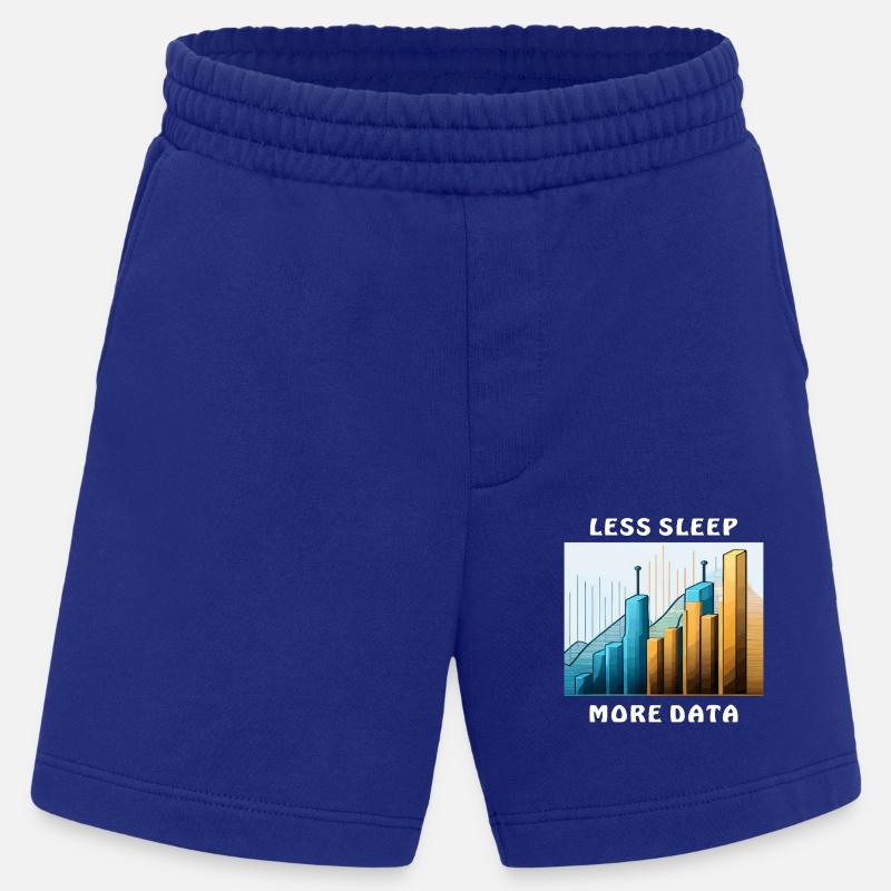 LESS SLEEP MORE DATA - Heavyweight Shorts - made by SPREAD  - Iconic Blue