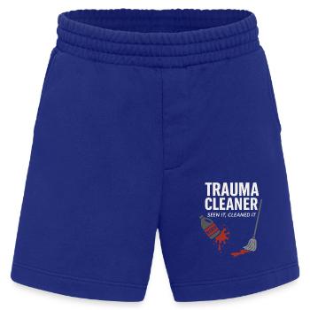 Forensic Cleaner Dark Humor Tatort Biohazard - Heavyweight Shorts - made by SPREAD  - Iconic Blue - Vorne