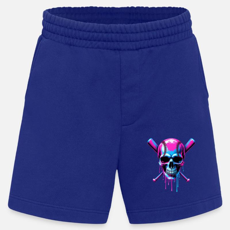 Baseball Skull Batte de Baseball - Short bio épais fabriqué en UE - Iconic Blue
