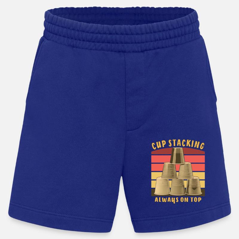 CUP STACKING ALWAYS ON TOP - Heavyweight Shorts - made by SPREAD  - Iconic Blue