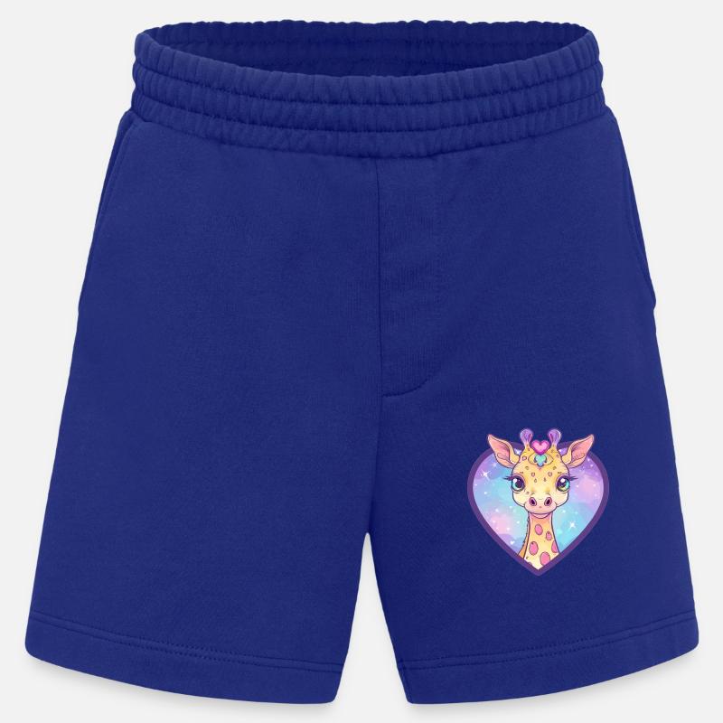 Herzgiraffe mit Glitzerblick - Heavyweight Shorts - made by SPREAD  - Iconic Blue