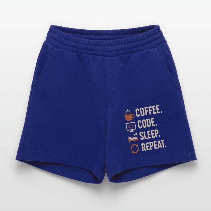 Geek-Coder-Routine – Kaffee, Code, Schlaf, mehr Heavyweight Shorts - made by SPREAD 