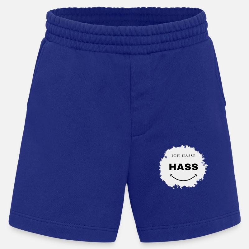 Spruch, ich hasse Hass,lustiges Statement - Heavyweight Shorts - made by SPREAD  - Iconic Blue