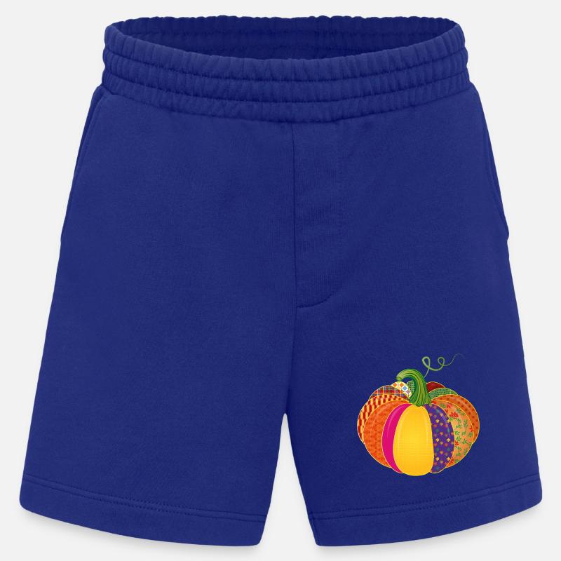 Patchwork Kürbis – Bunt gemusterte Herbstdeko - Heavyweight Shorts - made by SPREAD - Iconic Blue