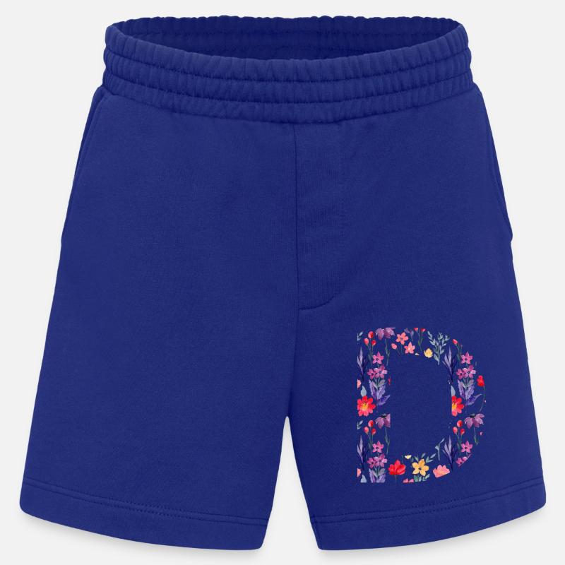 Personalisierter Blumenbuchstabe d - Geschenkidee - Heavyweight Shorts - made by SPREAD  - Iconic Blue