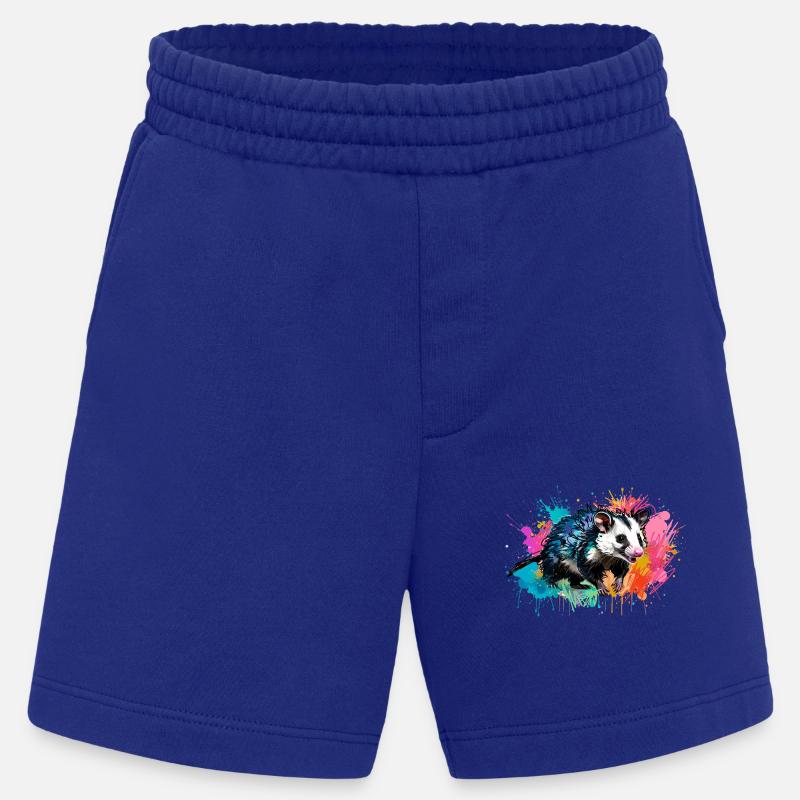 Opossum, ilustration,Beutelratte, bunt, Graffiti - Heavyweight Shorts - made by SPREAD  - Iconic Blue