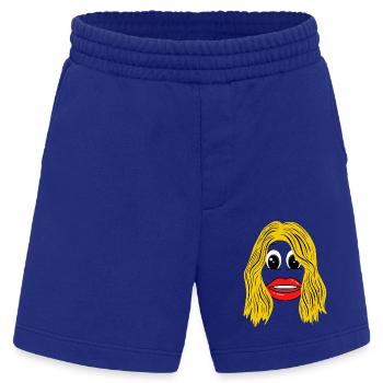 Blonde Frau mit Lippenstift - Heavyweight Shorts - made by SPREAD  - Iconic Blue - Vorne