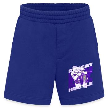 Hit Hustle Wiederholen Sie das Paintball-Training - Heavyweight Shorts - made by SPREAD  - Iconic Blue - Vorne