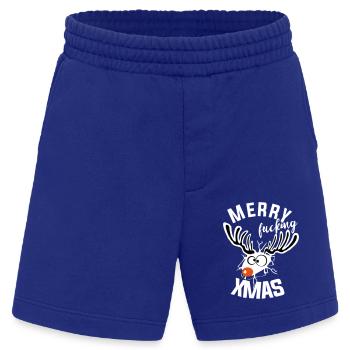 fucking xmas Weihnachten Rentier Lustig Hässlich - Heavyweight Shorts - made by SPREAD  - Iconic Blue - Vorne