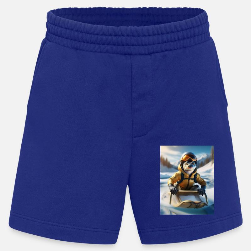 Eine Echse bei einer Schlittenfahrt - Heavyweight Shorts - made by SPREAD - Iconic Blue