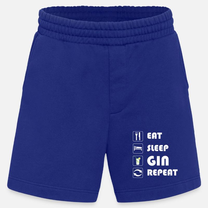Gin Statement EAT SLEEP GIN REPEAT - Heavyweight Shorts - made by SPREAD - Iconic Blue