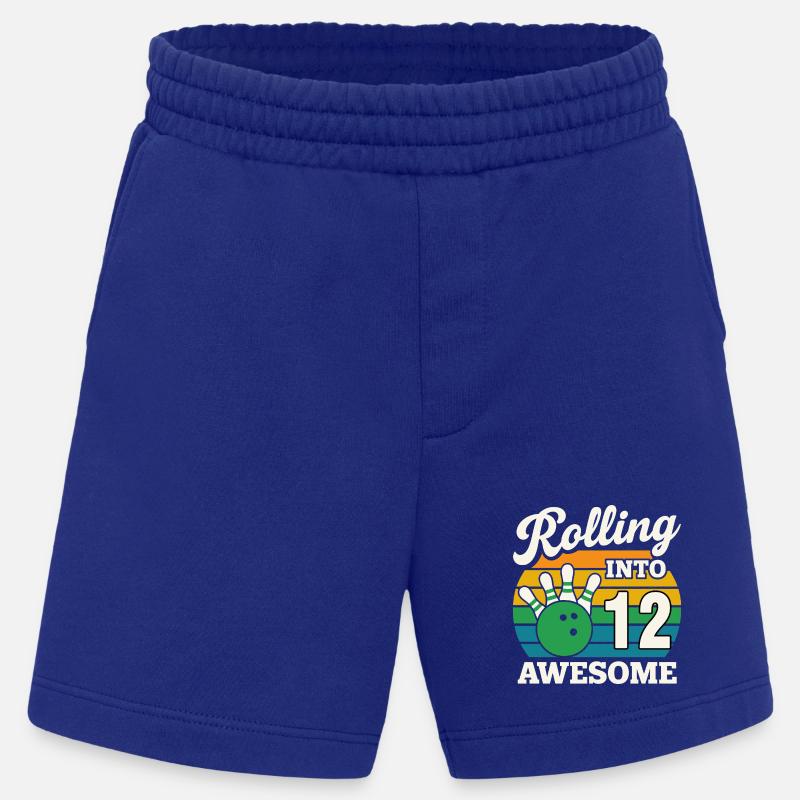 Rolling Into 12s Bowling Celebration - Heavyweight Shorts - made by SPREAD - Iconic Blue