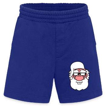 gesicht kopf opa alt grossvater schlafanzug mantel - Heavyweight Shorts - made by SPREAD  - Iconic Blue - Vorne