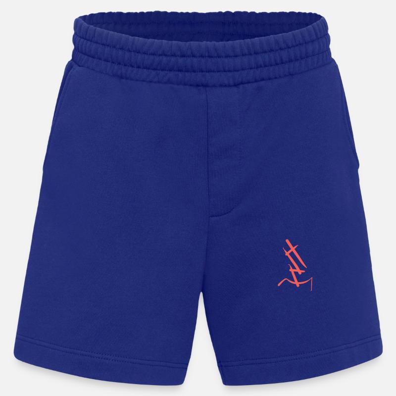 Roter, abstrakter Buchstabe E - Heavyweight Shorts - made by SPREAD  - Iconic Blue
