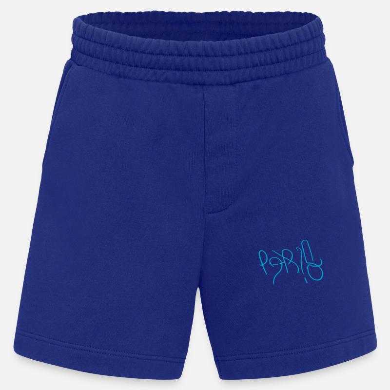 Hellblauer Paris Sticker - Heavyweight Shorts - made by SPREAD  - Iconic Blue