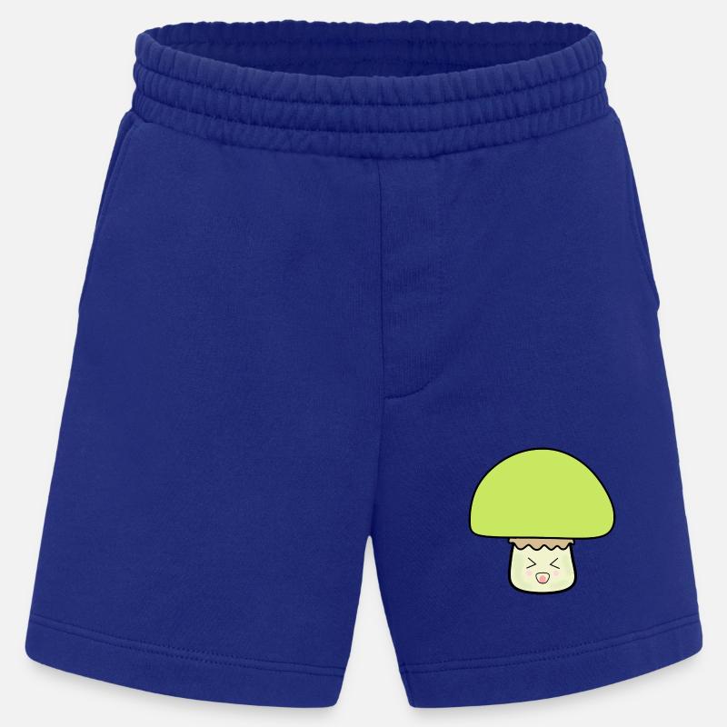 Champignon vert mignon avec visage - Short bio épais fabriqué en UE - Iconic Blue