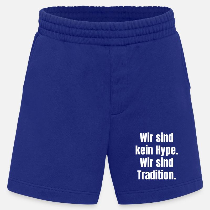 Ich bin einer Mannschaft mit Tradition  - Heavyweight Shorts - made by SPREAD  - Iconic Blue
