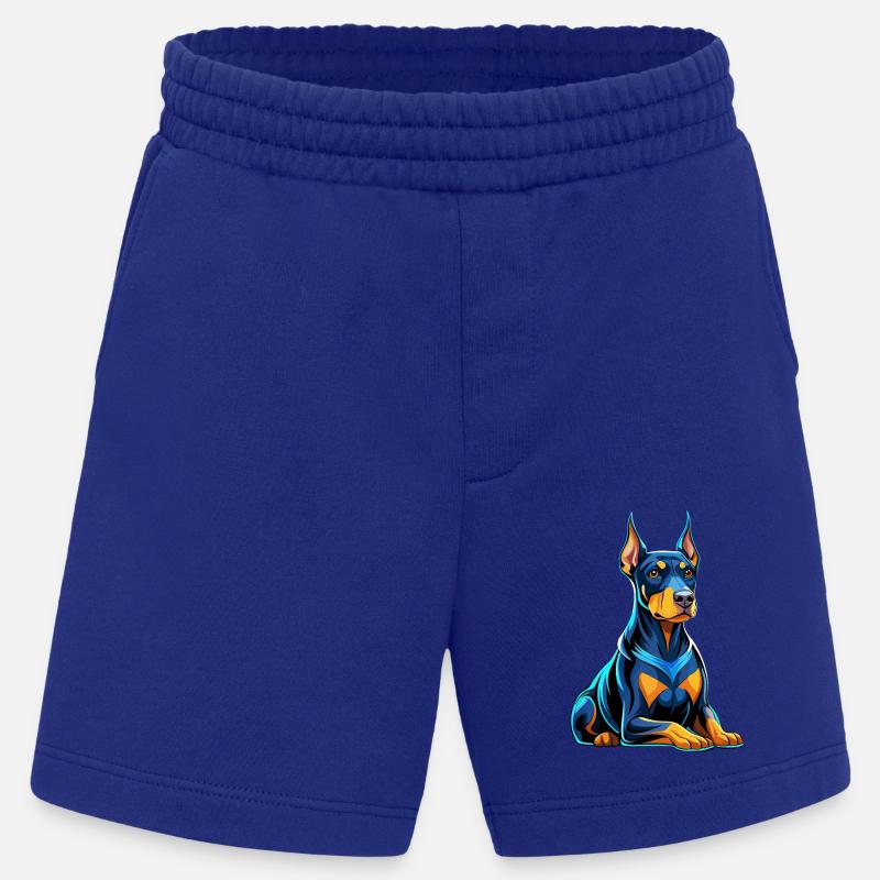 Dobermann sitzend mit Hundeblick - Heavyweight Shorts - made by SPREAD  - Iconic Blue