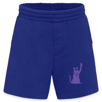 Lila Rocker Katze Silhouetten Design - Heavyweight Shorts - made by SPREAD  - Iconic Blue - Vorne