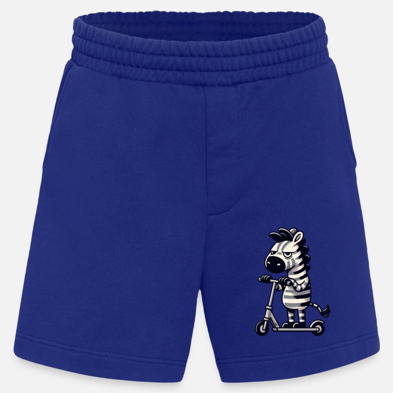 Zebra Kickroller Whimsical Funny Comic - Heavyweight Shorts - made by SPREAD - Iconic Blue