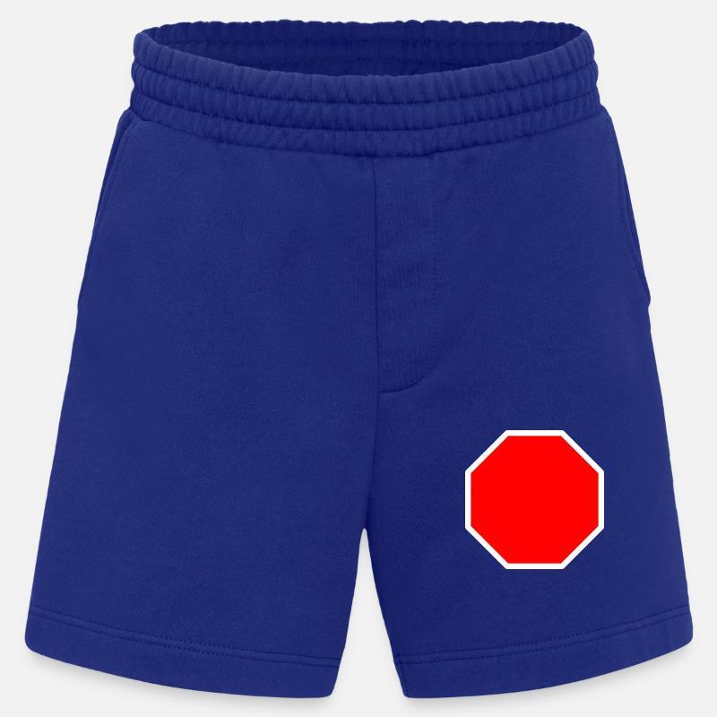 Stopschild Vorlage + DEIN TEXT - Heavyweight Shorts - made by SPREAD  - Iconic Blue