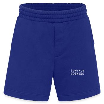 I owe you nothing - ich schulde dir gar nichts - Heavyweight Shorts - made by SPREAD  - Iconic Blue - Vorne