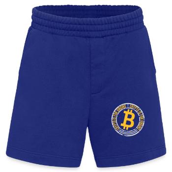 crypto is for virgins - Heavyweight Shorts - made by SPREAD  - Iconic Blue - Front
