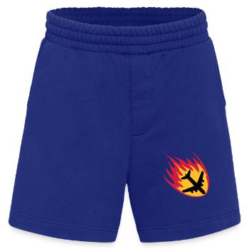 fire flames burn crash crash crash landing acciden - Heavyweight Shorts - made by SPREAD  - Iconic Blue - Front