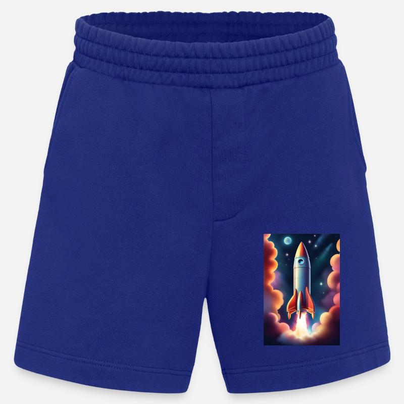Fusée volant dans l’espace - Short bio épais fabriqué en UE - Iconic Blue