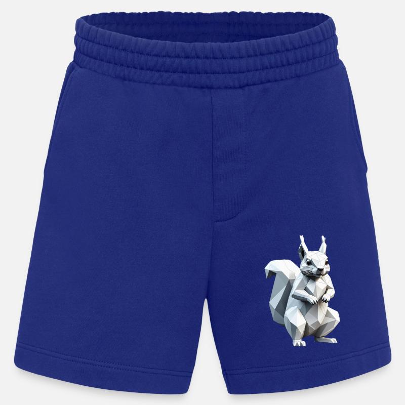 Squirrel - Cute Low Polygon Design - Heavyweight Shorts - made by SPREAD  - Iconic Blue