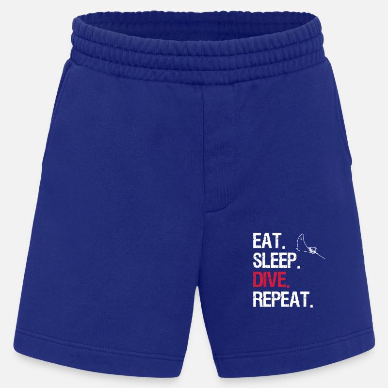 Eat Sleep Dive Repeat - Adlerrochen - Heavyweight Shorts - made by SPREAD - Iconic Blue