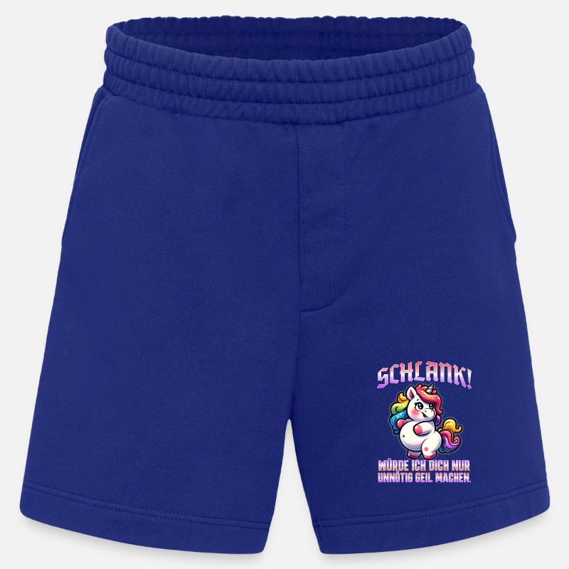 Slim & self-confident: Ironic statement - Heavyweight Shorts - made by SPREAD  - Iconic Blue