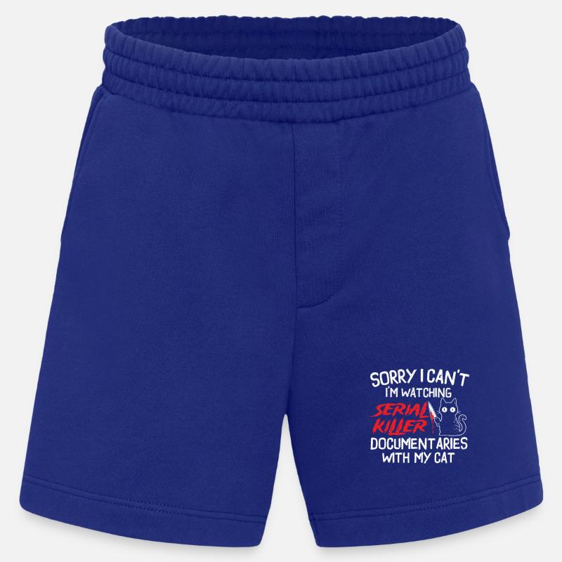 Serial Killer Docs mit Cat schauen - Heavyweight Shorts - made by SPREAD  - Iconic Blue