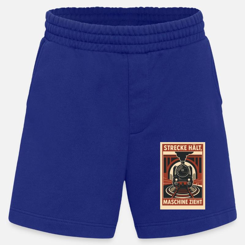 Railway Track Holds Machine Pulls - Heavyweight Shorts - made by SPREAD  - Iconic Blue
