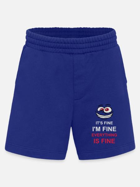 everything is fine quote - Heavyweight Shorts - made by SPREAD  - Iconic Blue
