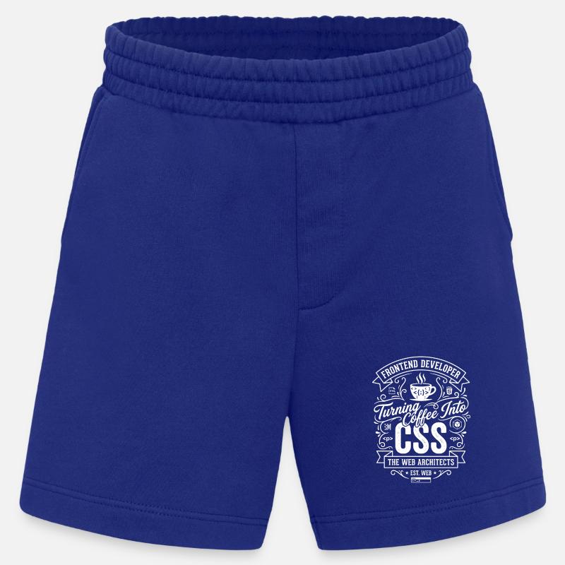 Frontend Coffee CSS Tee - Short bio épais fabriqué en UE - Iconic Blue