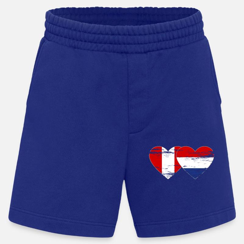 Pérou Hollande drapeau coeur utilisé - Short bio épais fabriqué en UE - Iconic Blue
