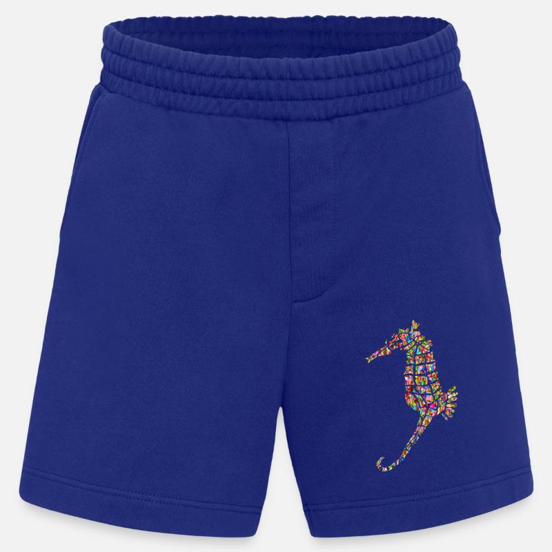Regenbogenfarbenes Seepferd - Heavyweight Shorts - made by SPREAD  - Iconic Blue
