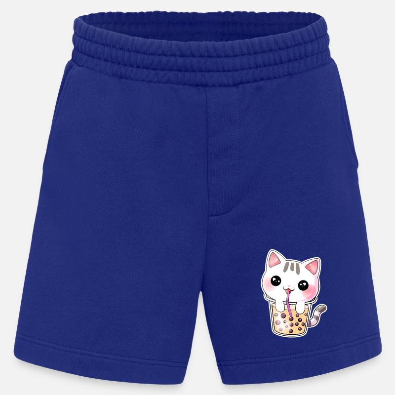 Kawaii Bubble Tea Katze - Heavyweight Shorts - made by SPREAD  - Iconic Blue