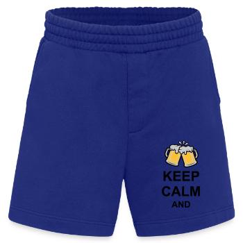 Keep Calm Bier Text - Heavyweight Shorts - made by SPREAD  - Iconic Blue - Vorne