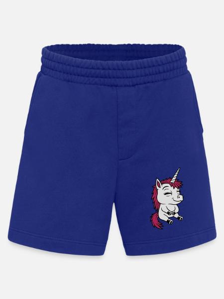 Sitzendes kleines Comic Einhorn - Heavyweight Shorts - made by SPREAD - Iconic Blue