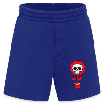 Böse Halloween Blume Totenkopf Schädel Horror Topf - Heavyweight Shorts - made by SPREAD  - Iconic Blue - Vorne