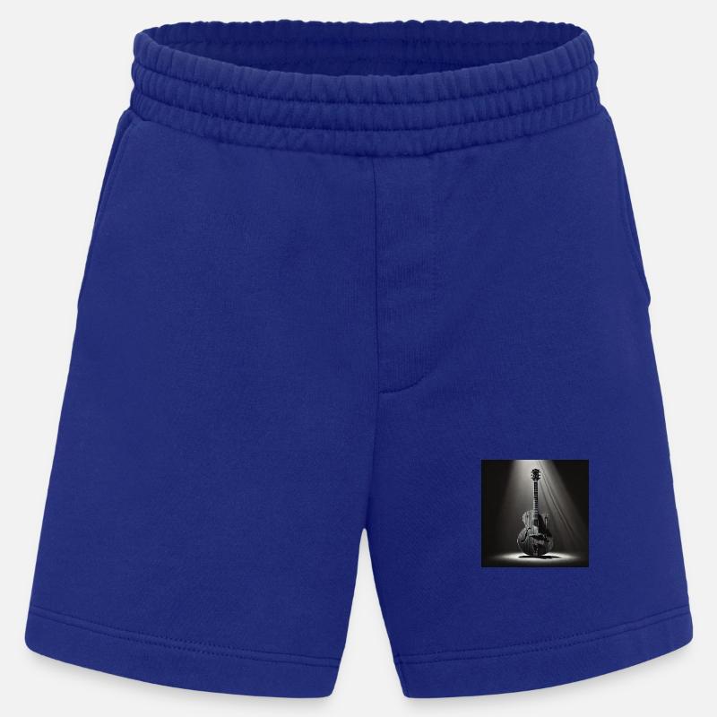 Schwarz-Weiß Gemälde einer E-Gitarre - Heavyweight Shorts - made by SPREAD - Iconic Blue