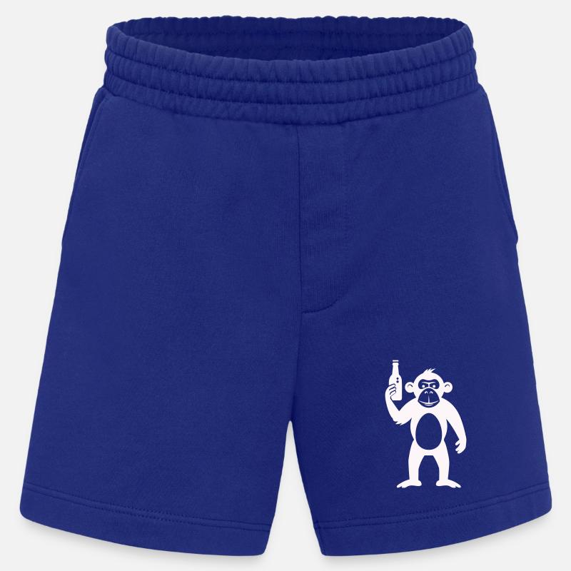 Humorvolle Affe mit Flasche - Heavyweight Shorts - made by SPREAD  - Iconic Blue