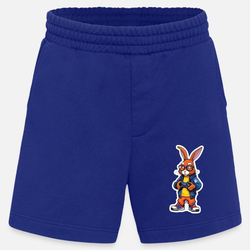 Gamer bunny with controller - Heavyweight Shorts - made by SPREAD - Iconic Blue