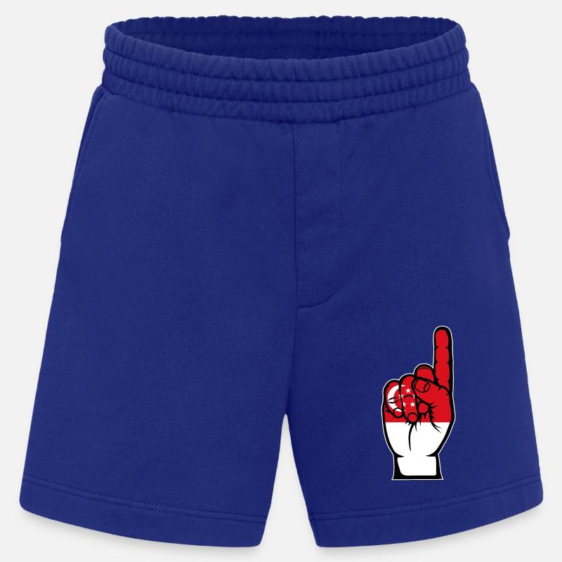 Drapeau de Singapour numéro 1 - Short bio épais fabriqué en UE - Iconic Blue